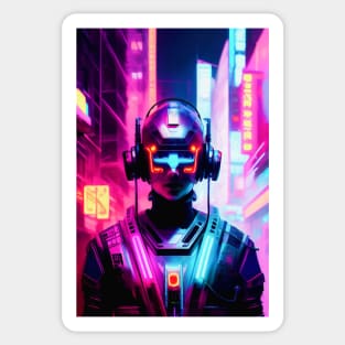 Abstract Cyberpunk Cyborg Sticker